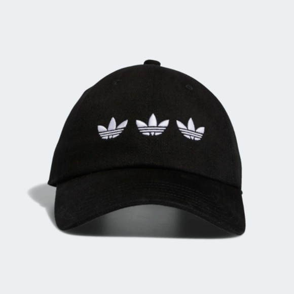 adidas Other - ADIDAS TRIPLE TREFOIL STRAP-BACK RELAXED BLACK HAT adidas Other - ADIDAS TRIPLE TREFOIL STRAP-BACK RELAXED BLACK HAT